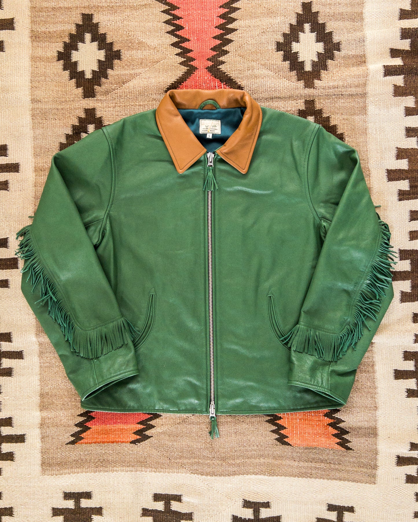 Mustang Fringe Leather Jacket - Green