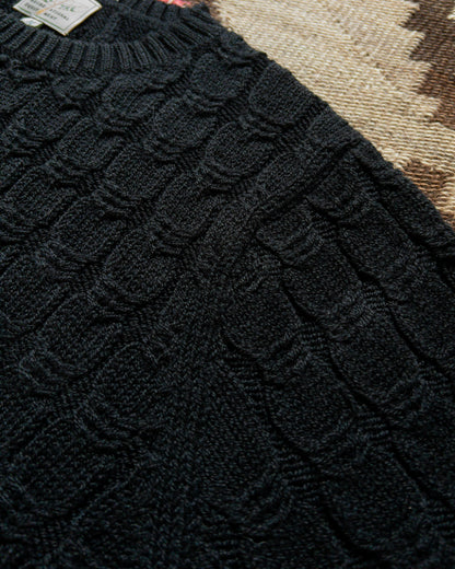 Highland Cableknit Sweater - Black