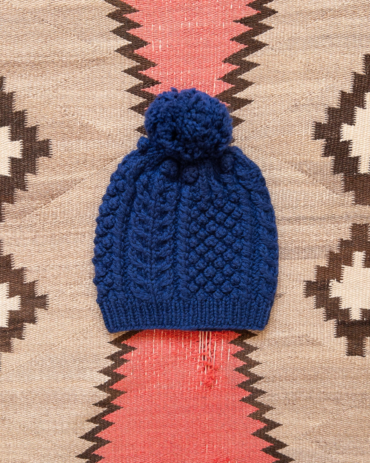 Bramble Stitch Hand-knit Beanie - Royal Blue