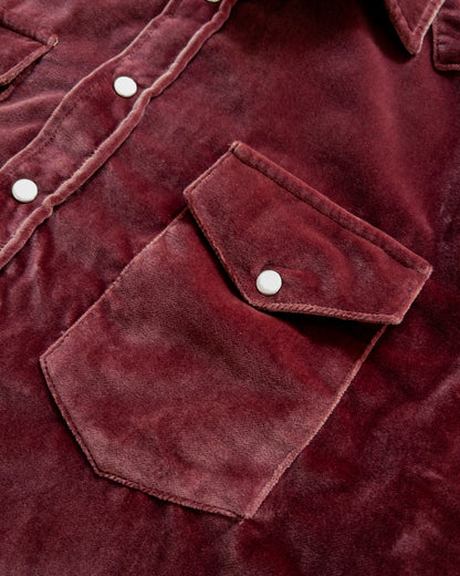 Velvet Pearlsnap Shirt - Plum