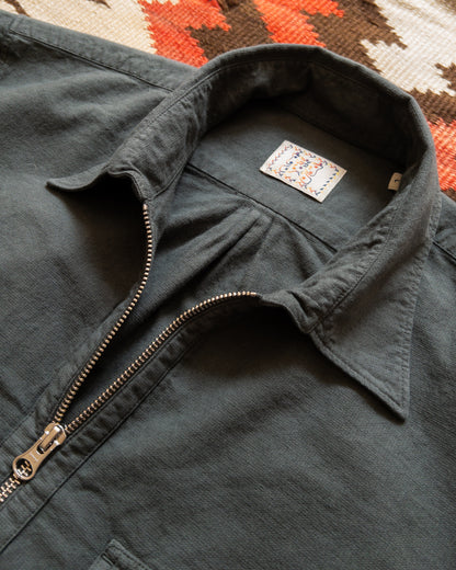 Aertex Half-Zip Shirt - Faded Black