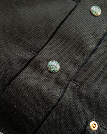 Embroidered Bedford Cord Ranch Jacket - Black