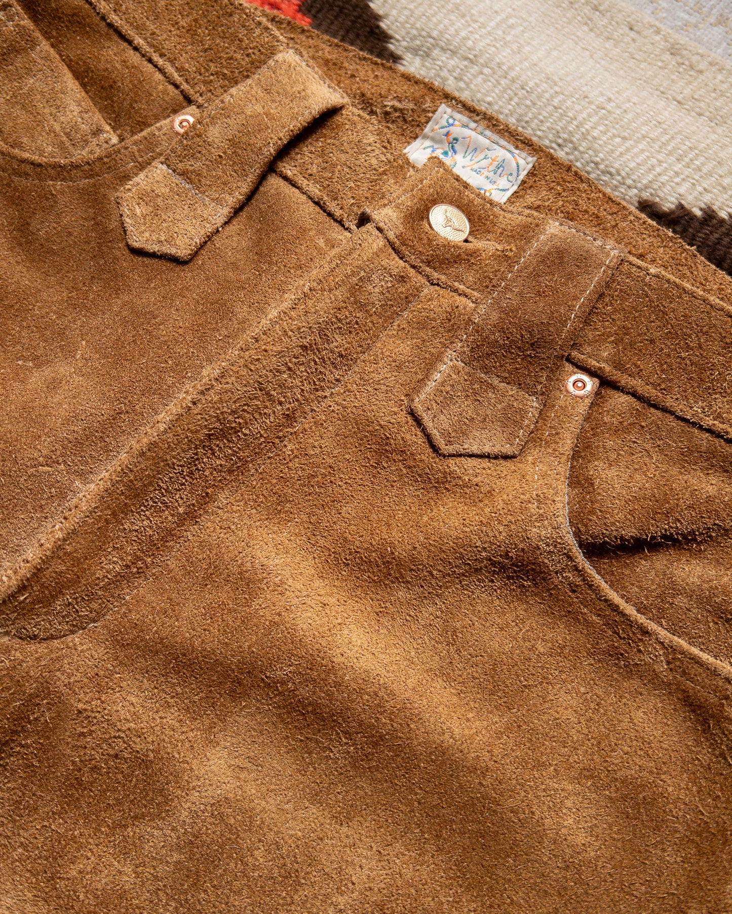 Suede Five Pocket Flares - Honey