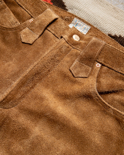 Suede Five Pocket Flares - Honey