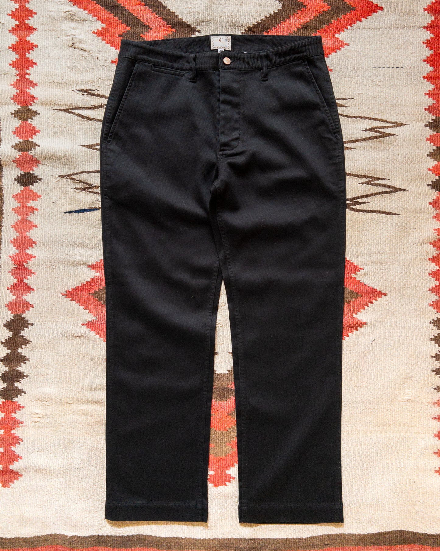 Bedford Cord Flat Front Chino - Black