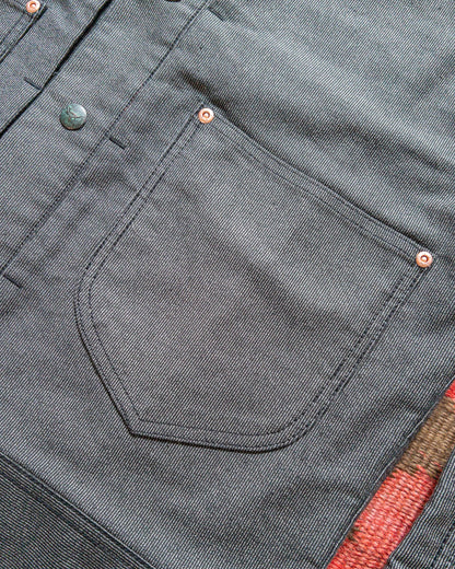 Japanese Wabash Stripe Moleskin Ranch Jacket - Charcoal Smoke