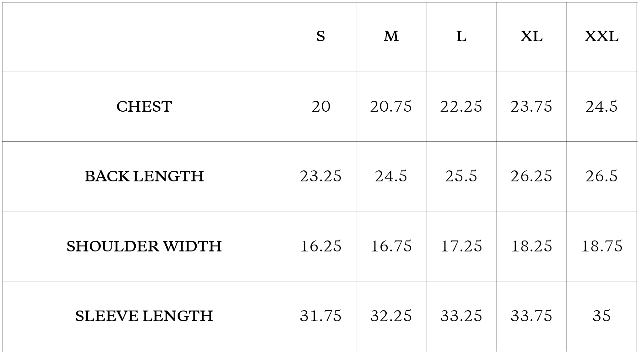Size Chart