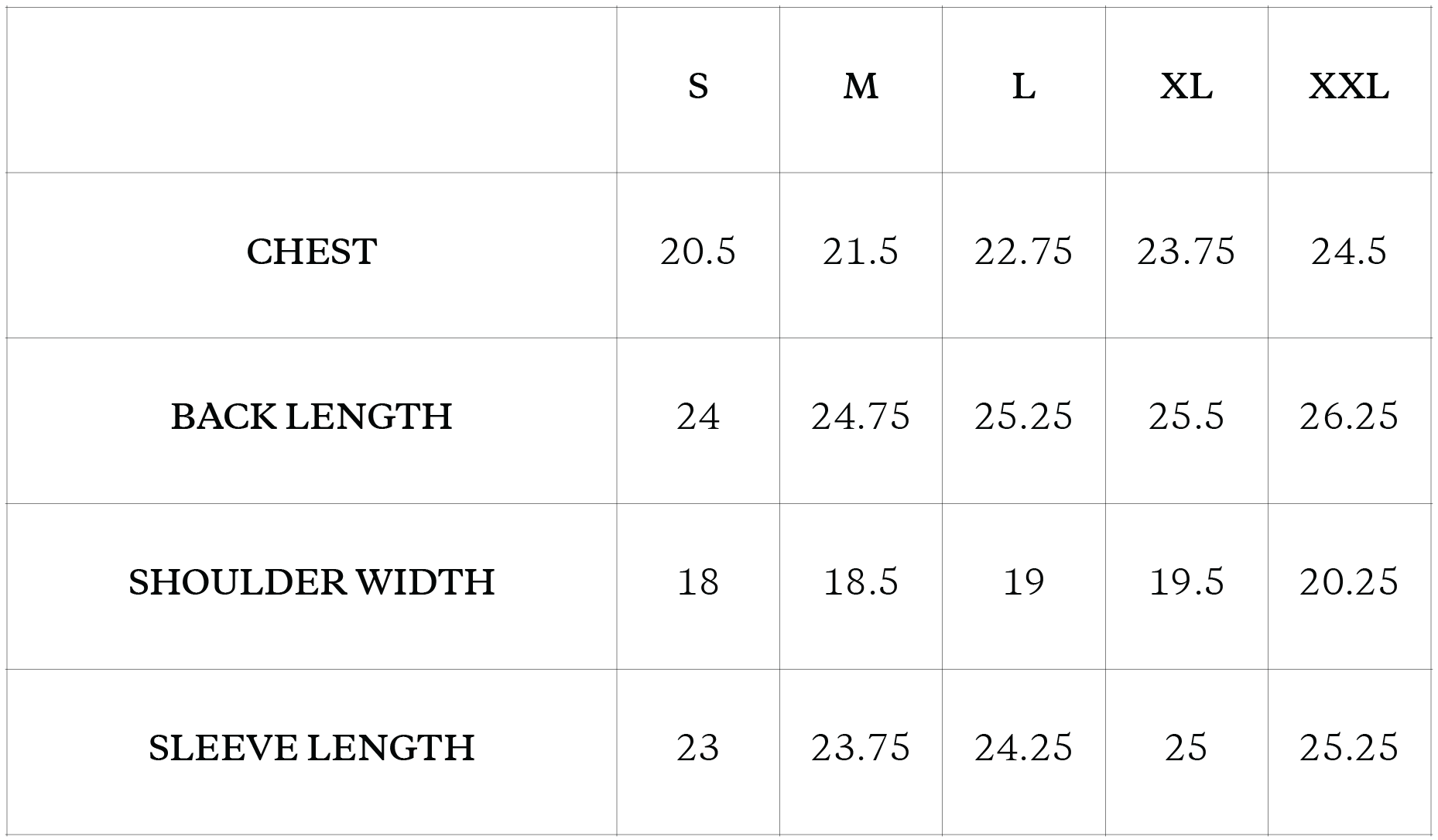 Size Chart