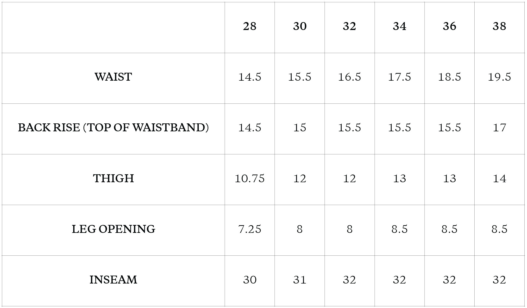 Size Chart