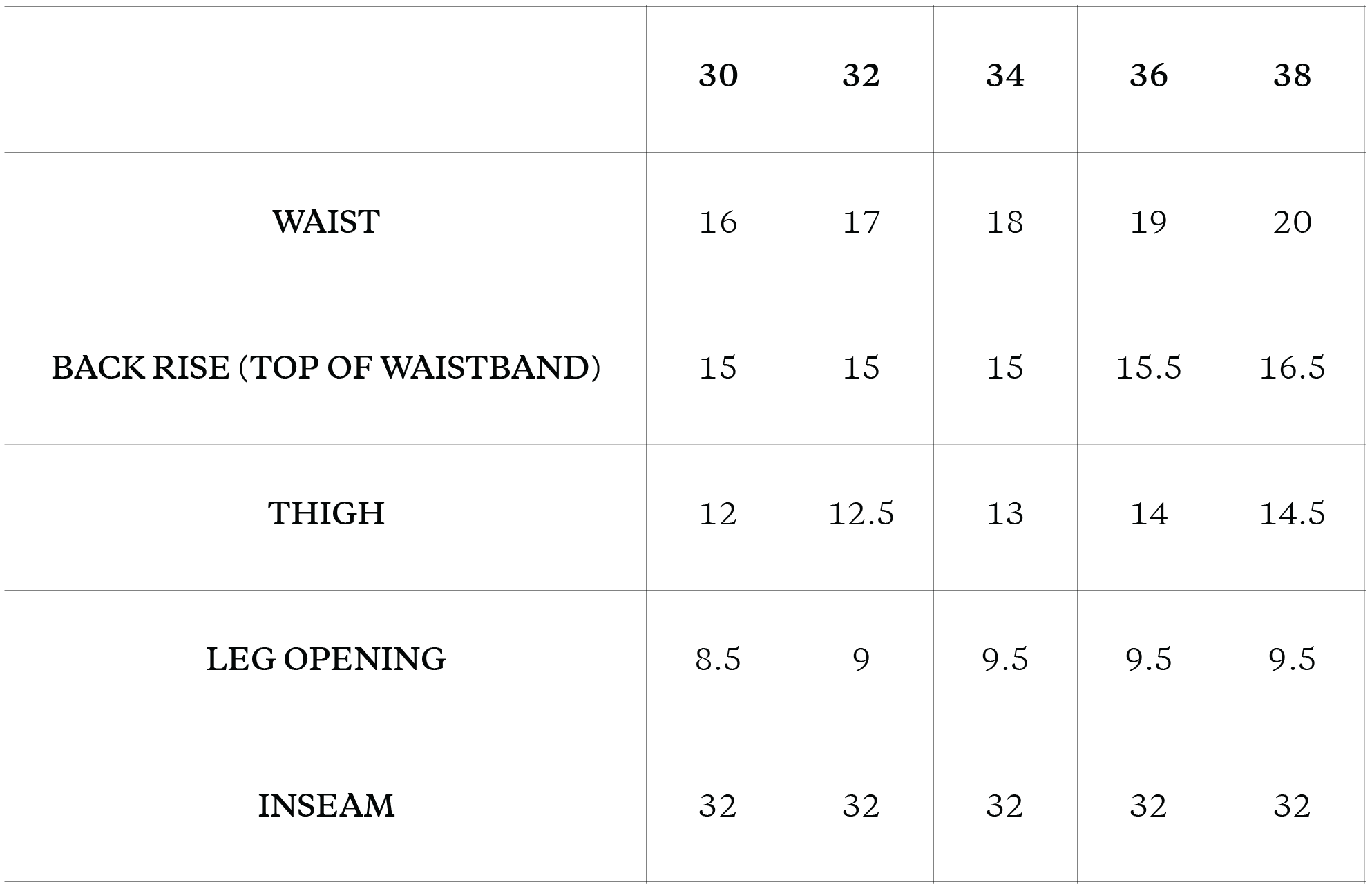 Size Chart