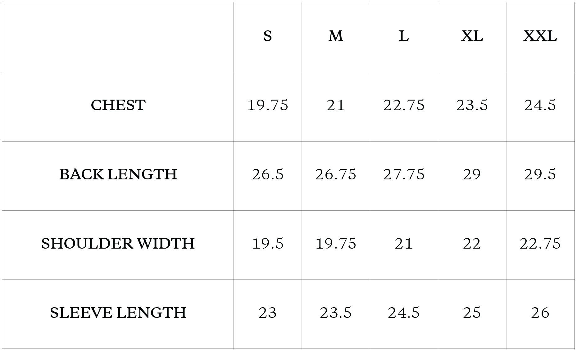 Size Chart