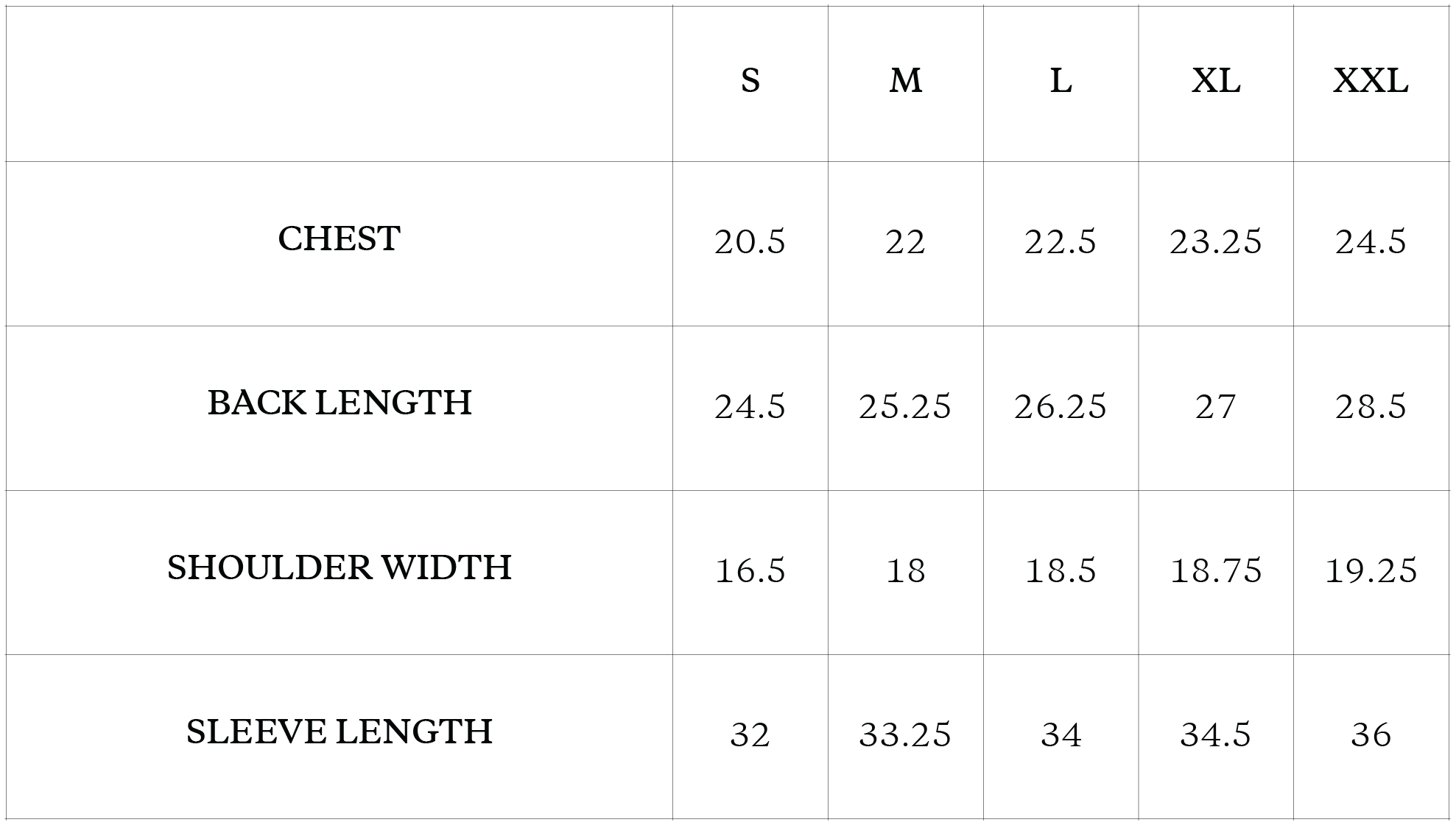 Size Chart