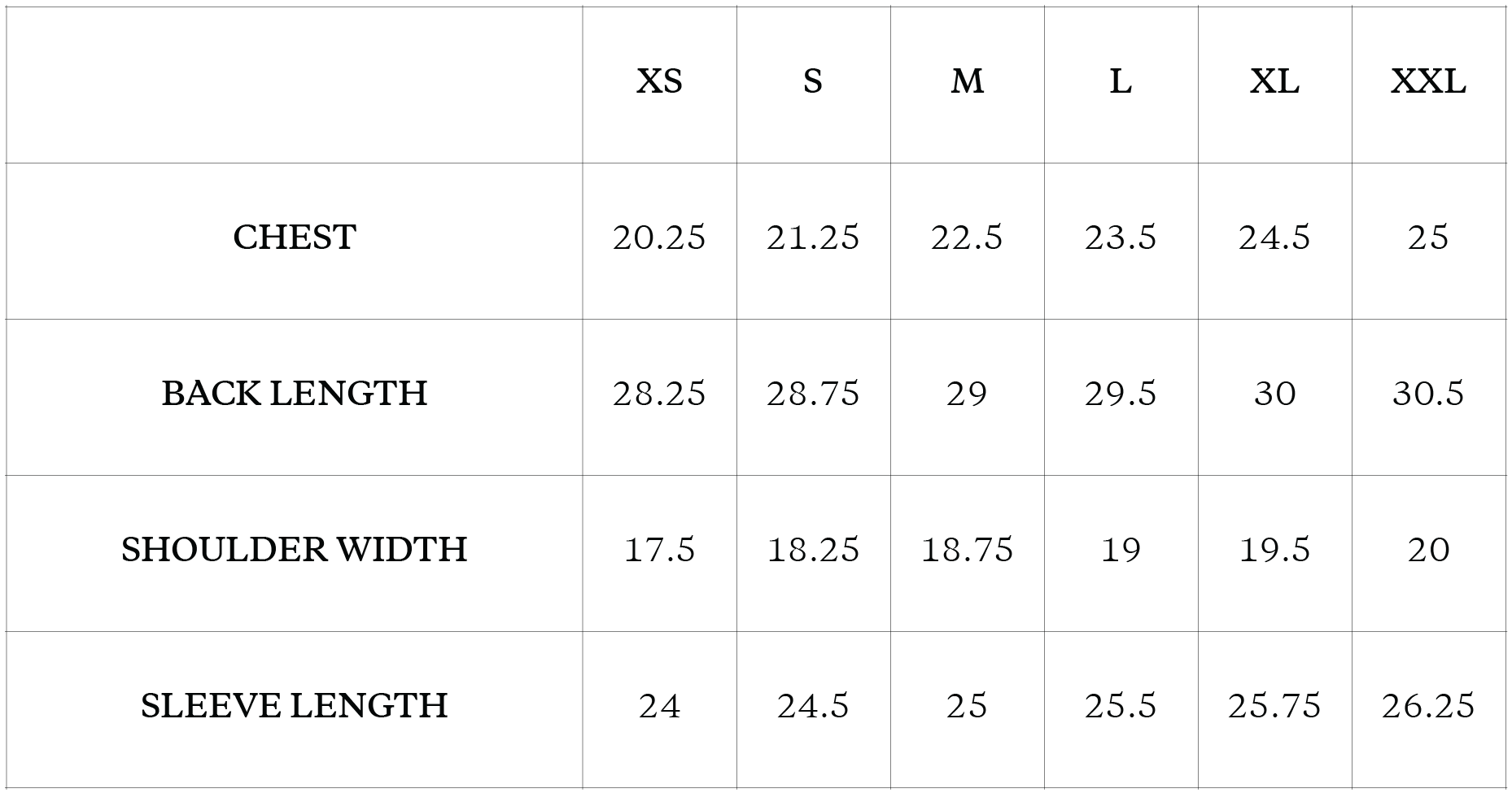 Size Chart