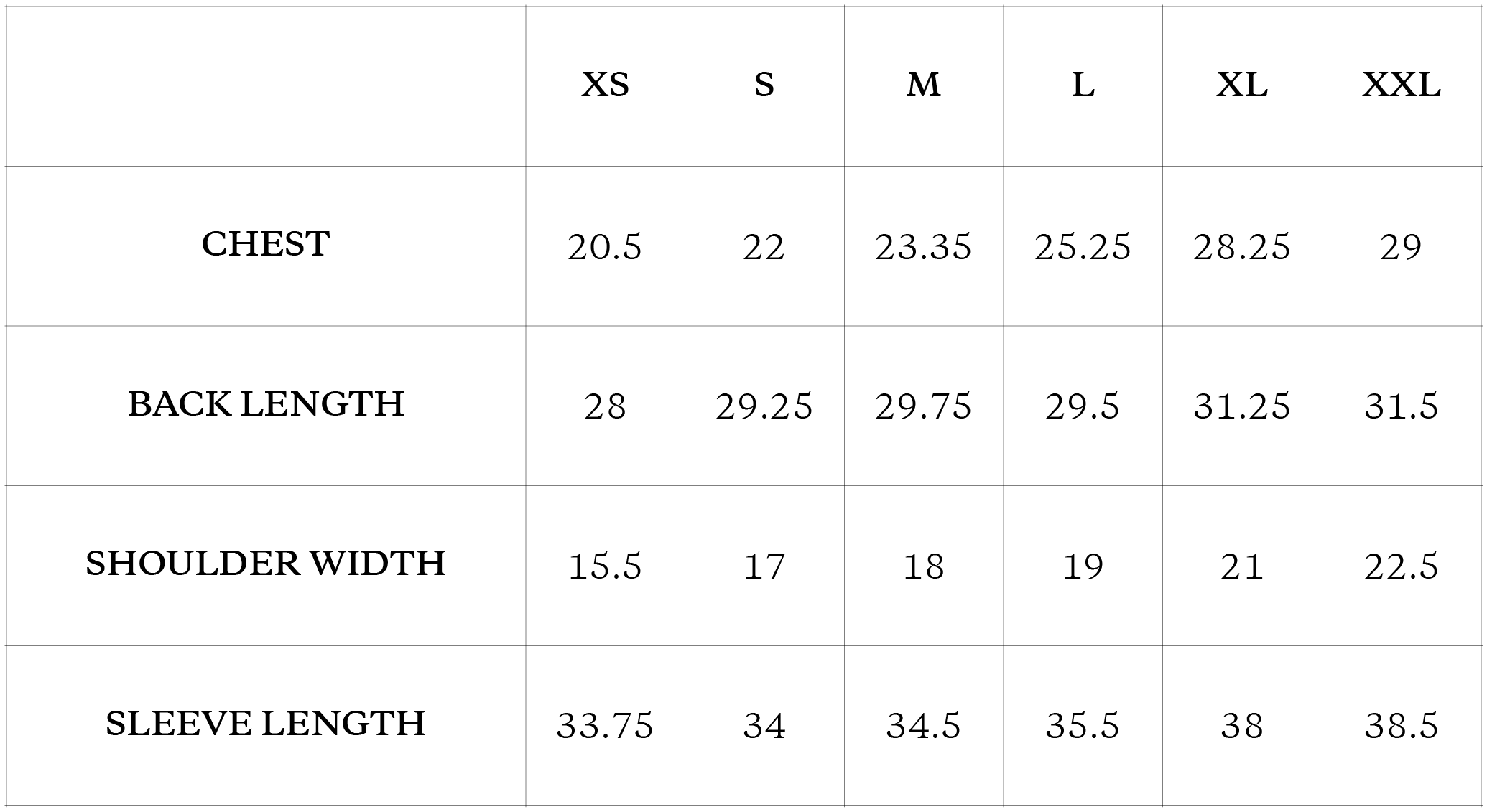 Size Chart