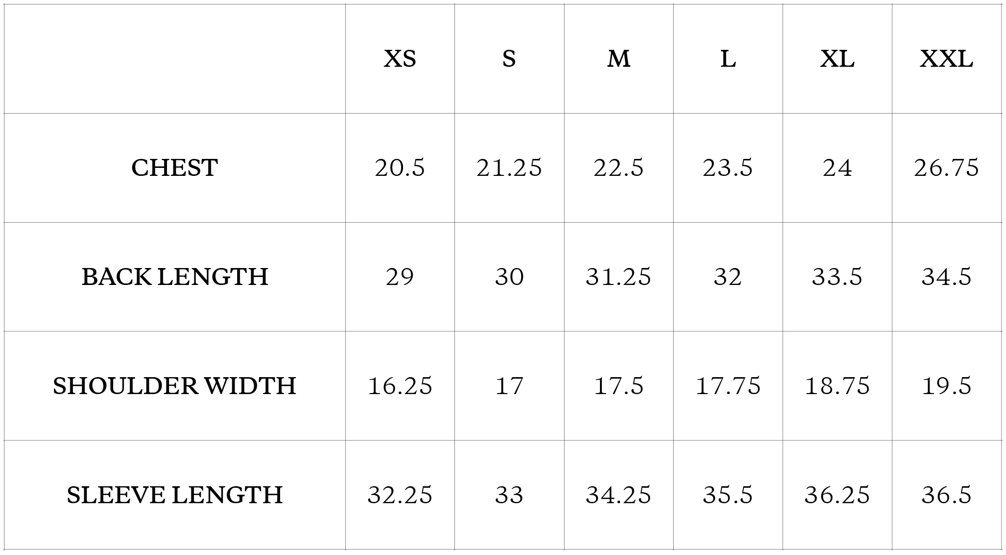 Size Chart