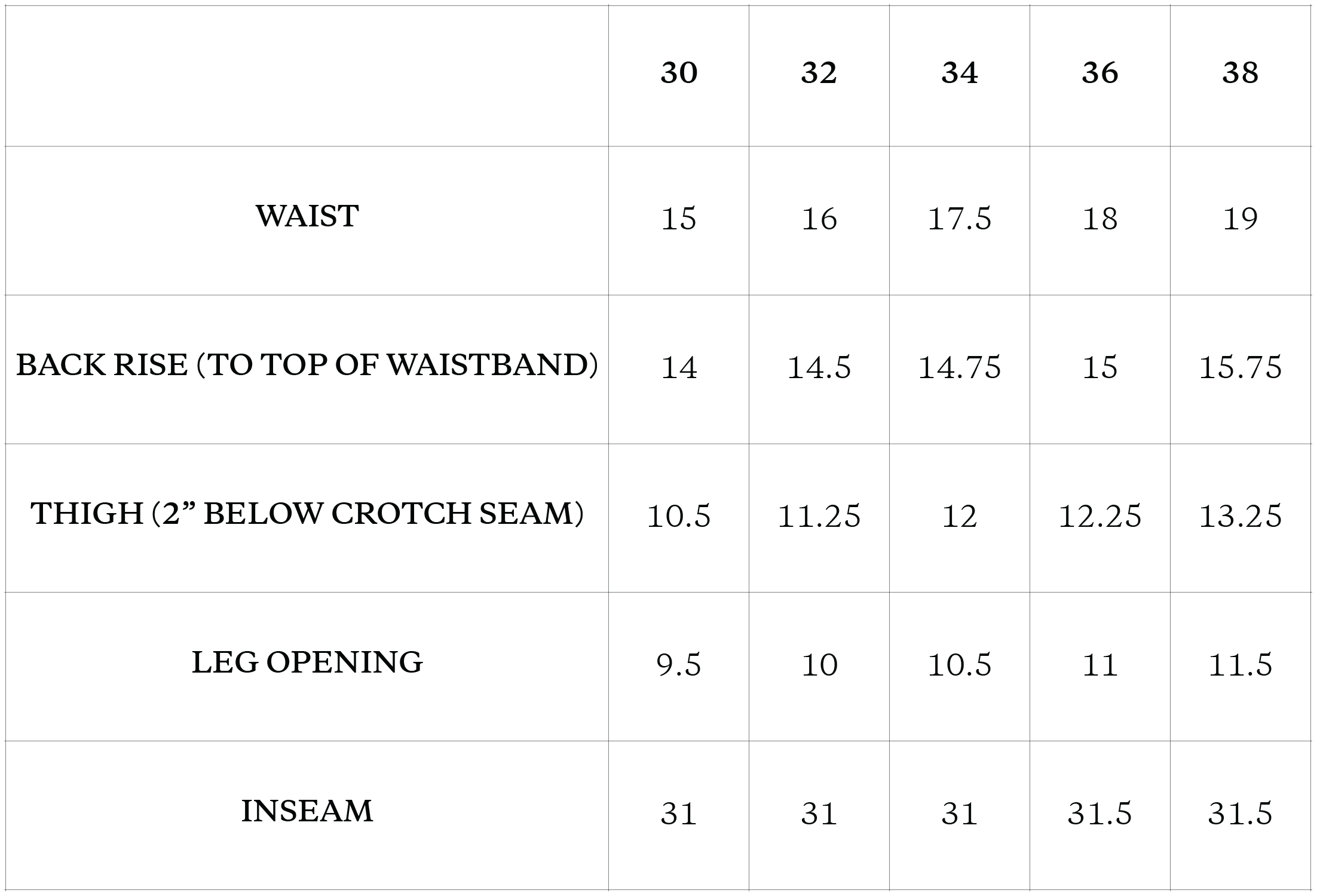 Size Chart