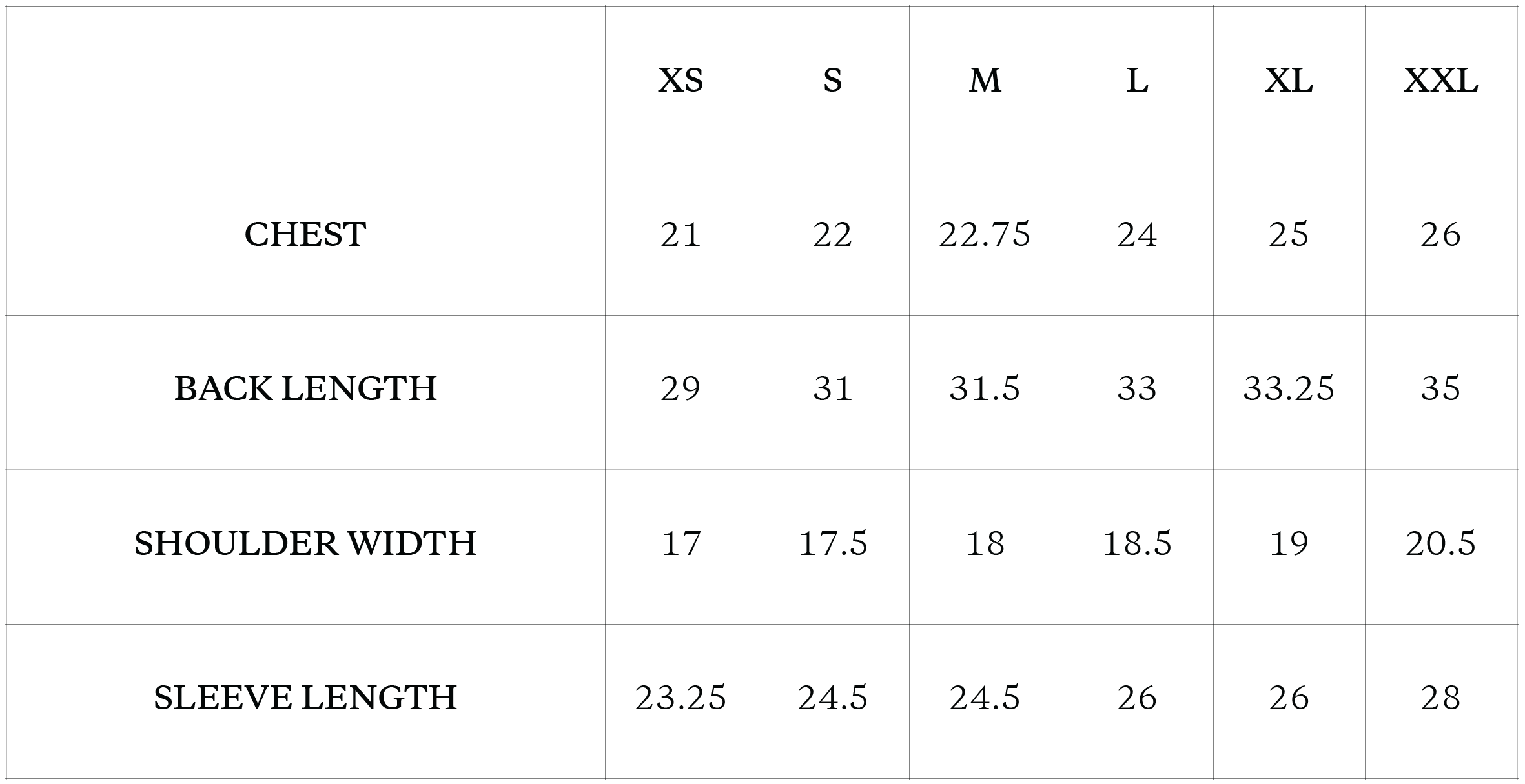 Size Chart