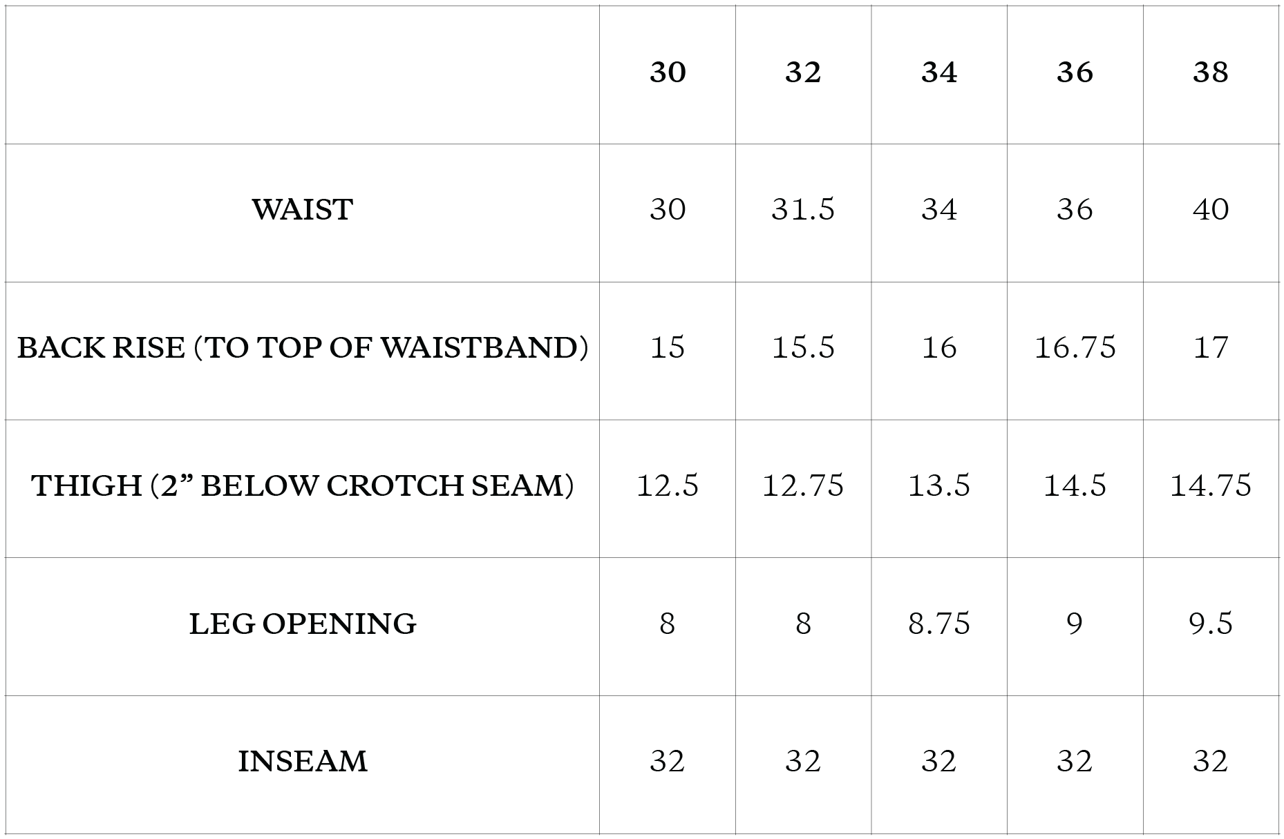 Size Chart