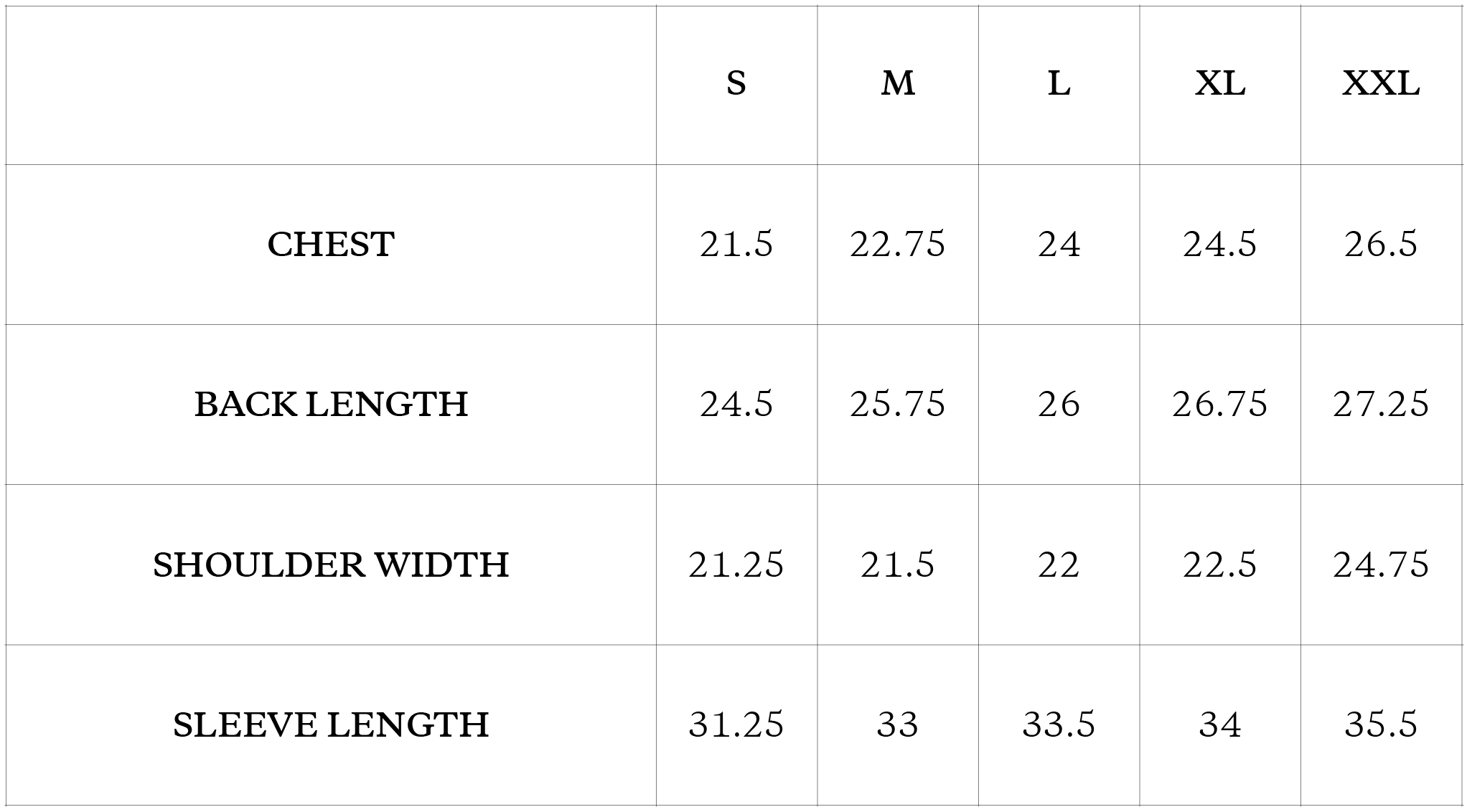 Size Chart