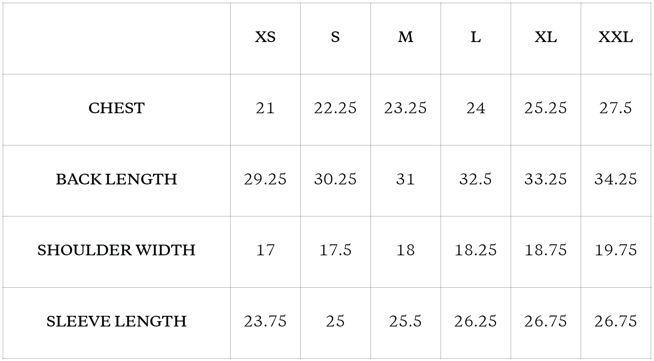 Size Chart