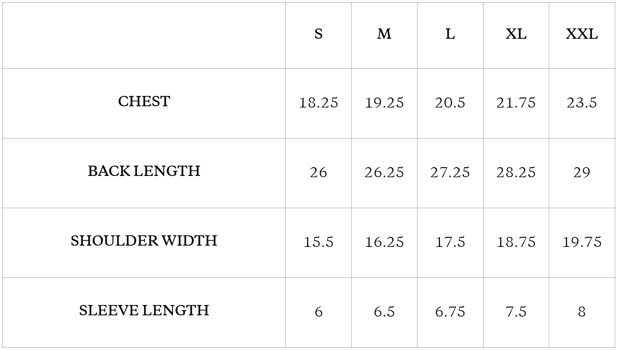 Size Chart