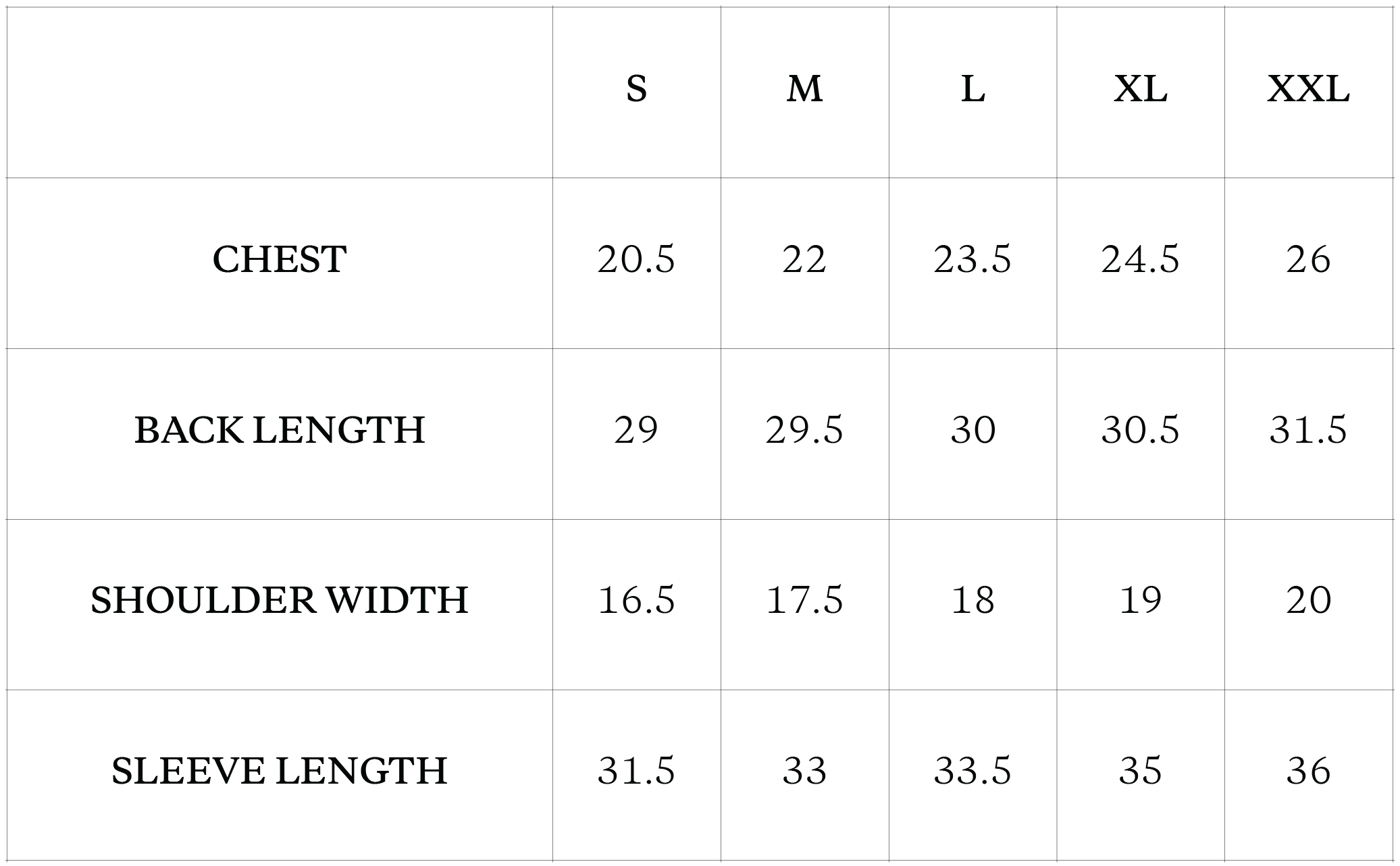 Size Chart