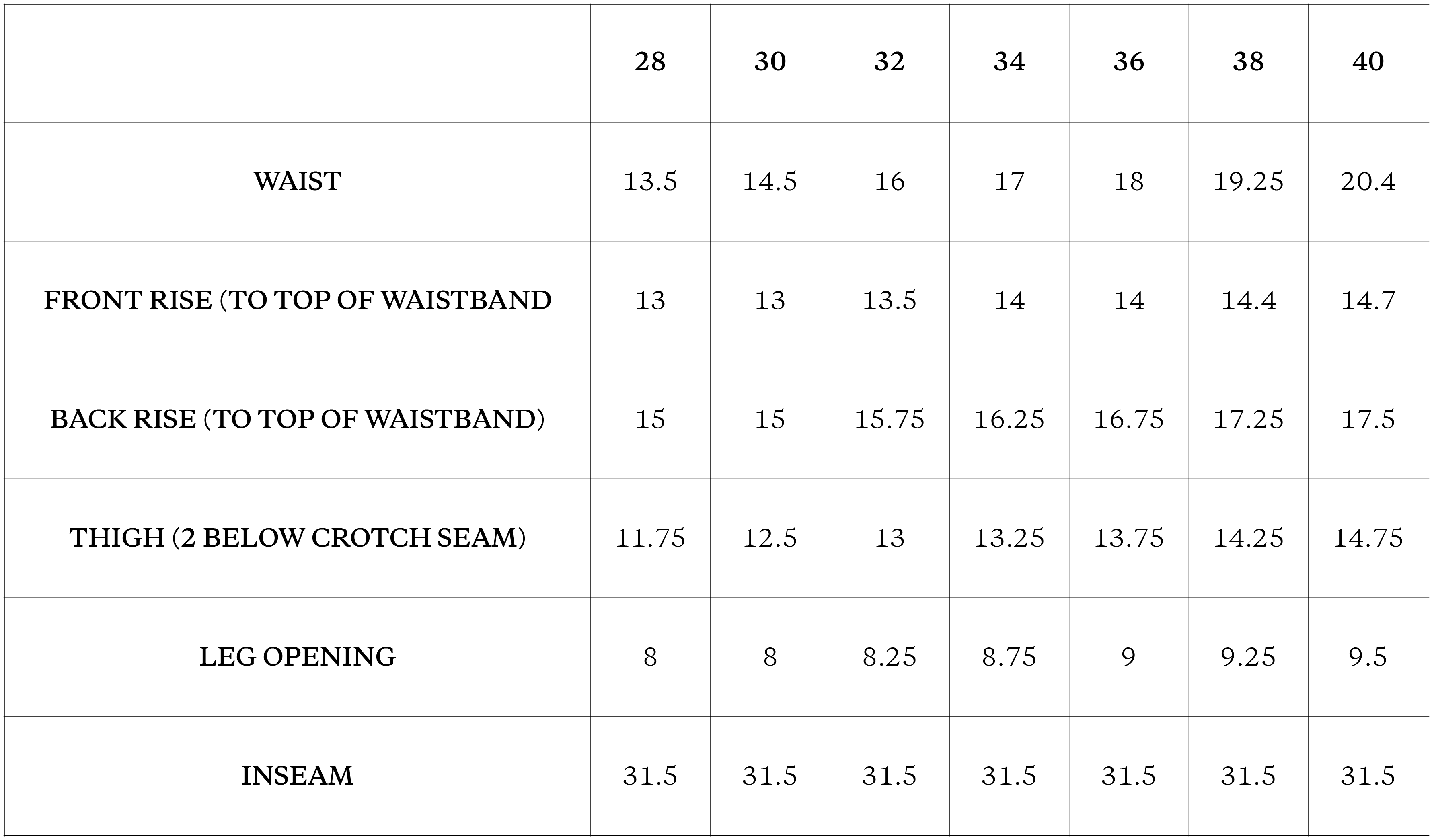 Size Chart