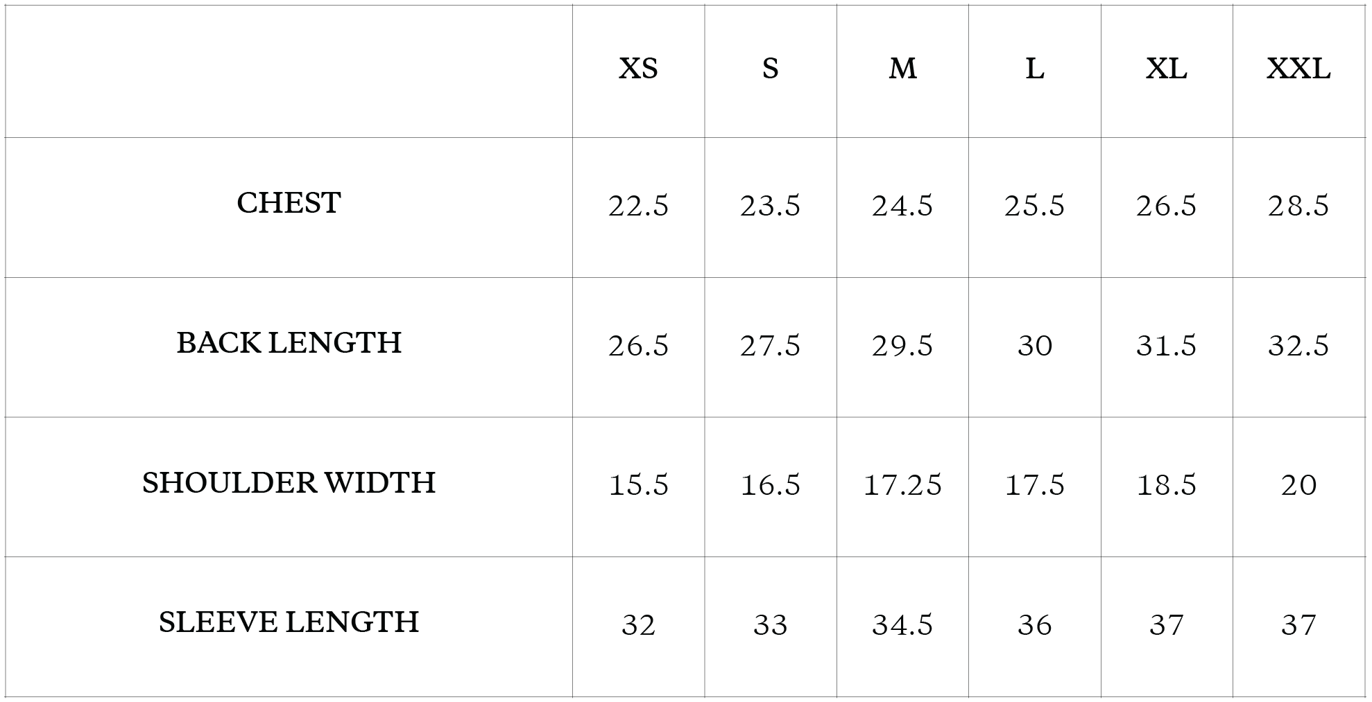 Size Chart