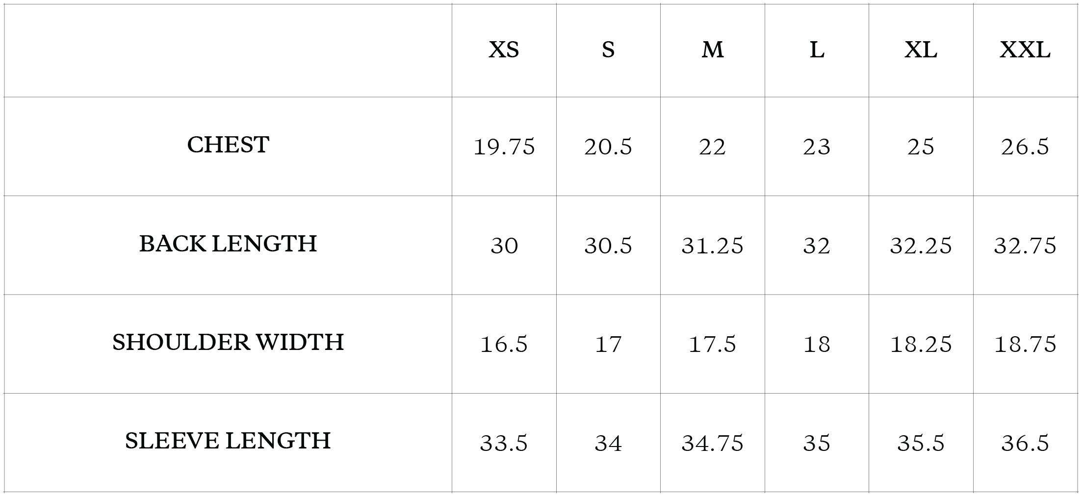 Size Chart