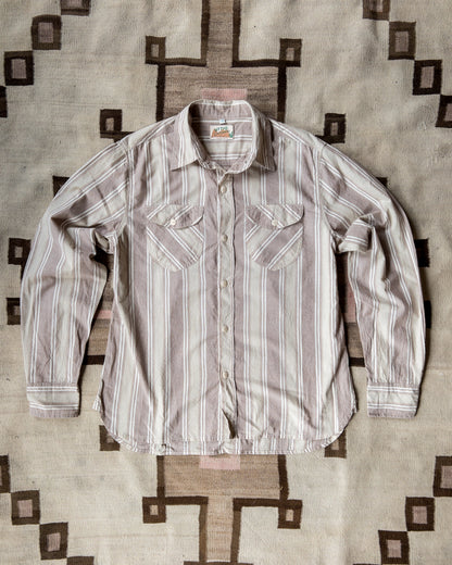 Washed Madras Workshirt - Earthtone Stripe
