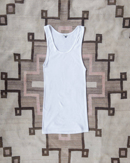 Tubular Cotton Ribbed Tank Top - Natural - USA