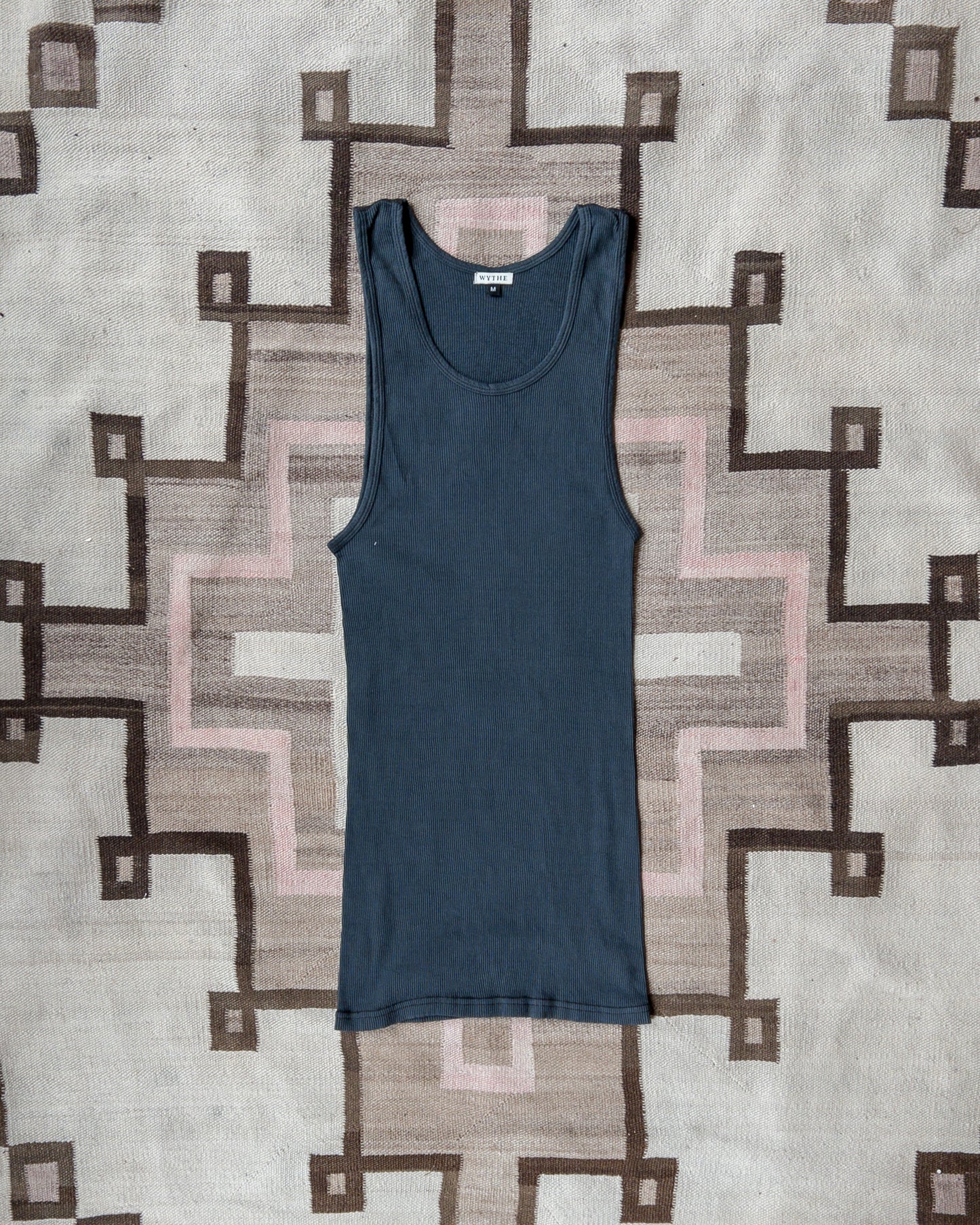 Tubular Cotton Ribbed Tank Top - Faded Black - USA