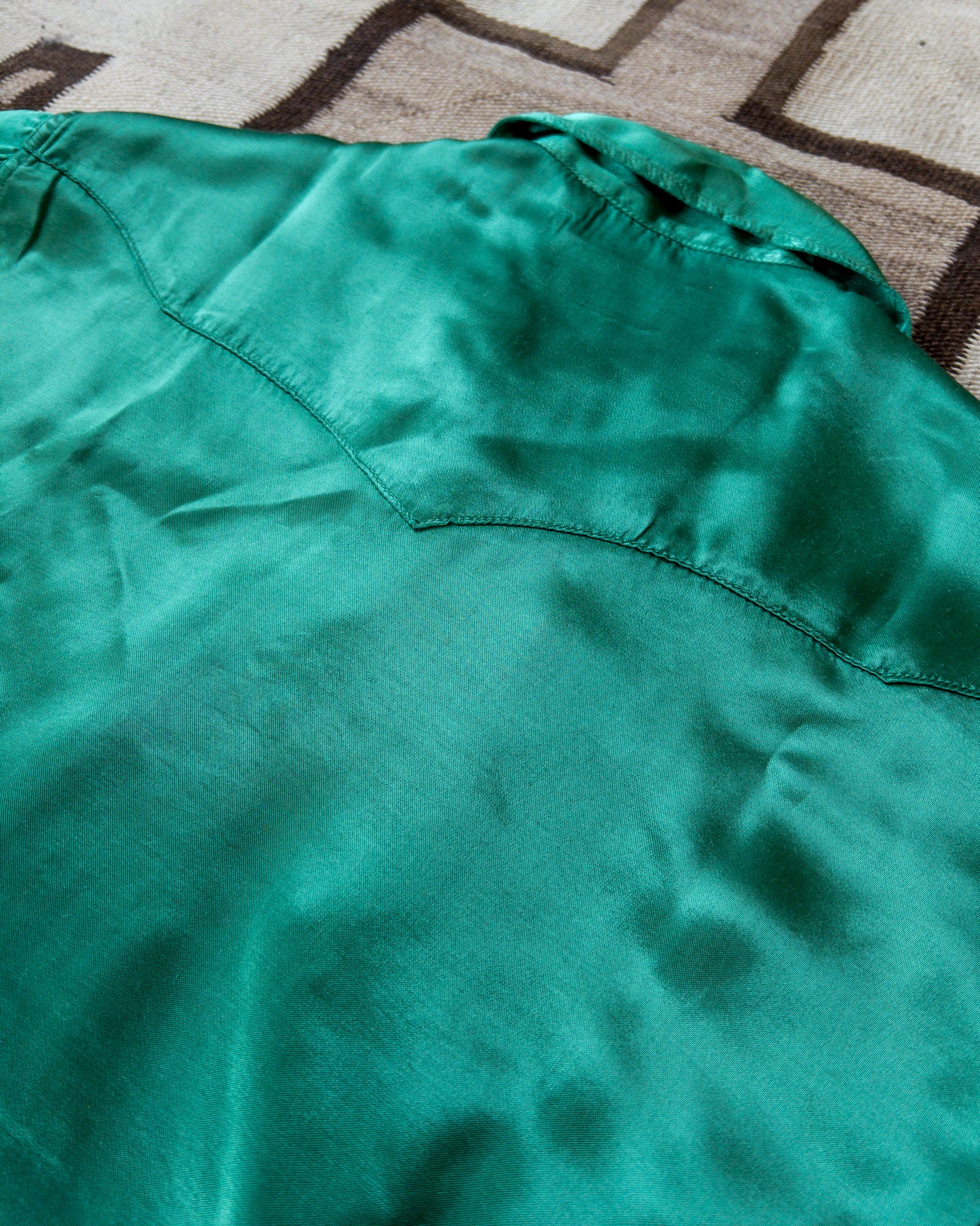 Satin Rodeo Shirt - Evergreen